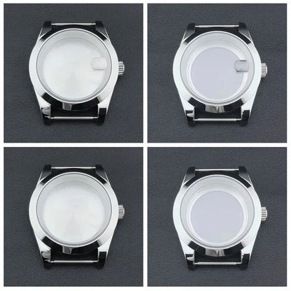 Neiton 36mm/39mm Silver Watch Case - Sapphire, Bevel Edge, 316L Stainless Steel for NH35, NH36, NH34 Movements