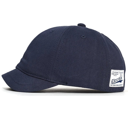 Men's & Women's Short Brim Cotton Baseball Cap – Vintage Casual Dad Hat, Adjustable Trucker Style with Nylon Fastener Tape