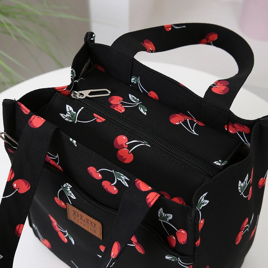 Fashionable Thickened Cotton Handbag — Large Capacity Tote, Mommy Bag, Lunch Box Storage Pouch, Commuter Handheld Bag