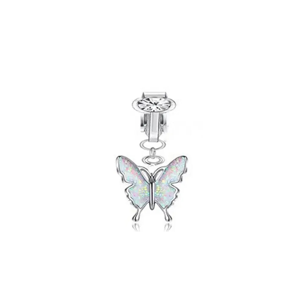 Faux Belly Ring - Non-Piercing Clip-On Navel Button Body Jewelry Belly Piercing Accessory