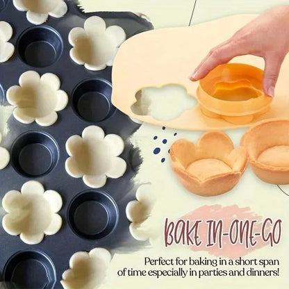 Flower-Shaped Pastry Dough Tamper Set – Cake & Biscuit Mold Press, Creative Pie Cutter & Baking Cup Shaping DIY Kitchen Tool