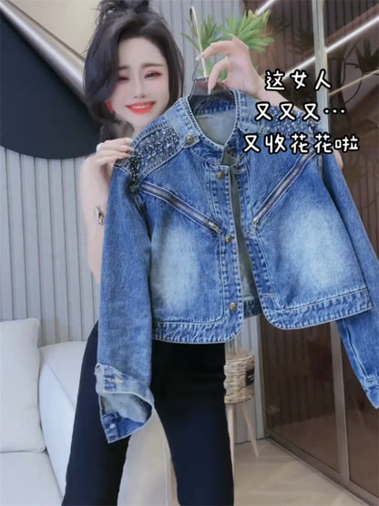 Women's Denim Jacket 2025 – New Korean Style, Advanced Leisure Loose Fit, Versatile Female Cowboy Coat