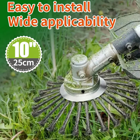 Universal Steel Wire Weed Brush Cutter Head for Lawn Mower – 4/5/10 Inch Grass Trimmer Disc Garden Weeding Tool Attachment