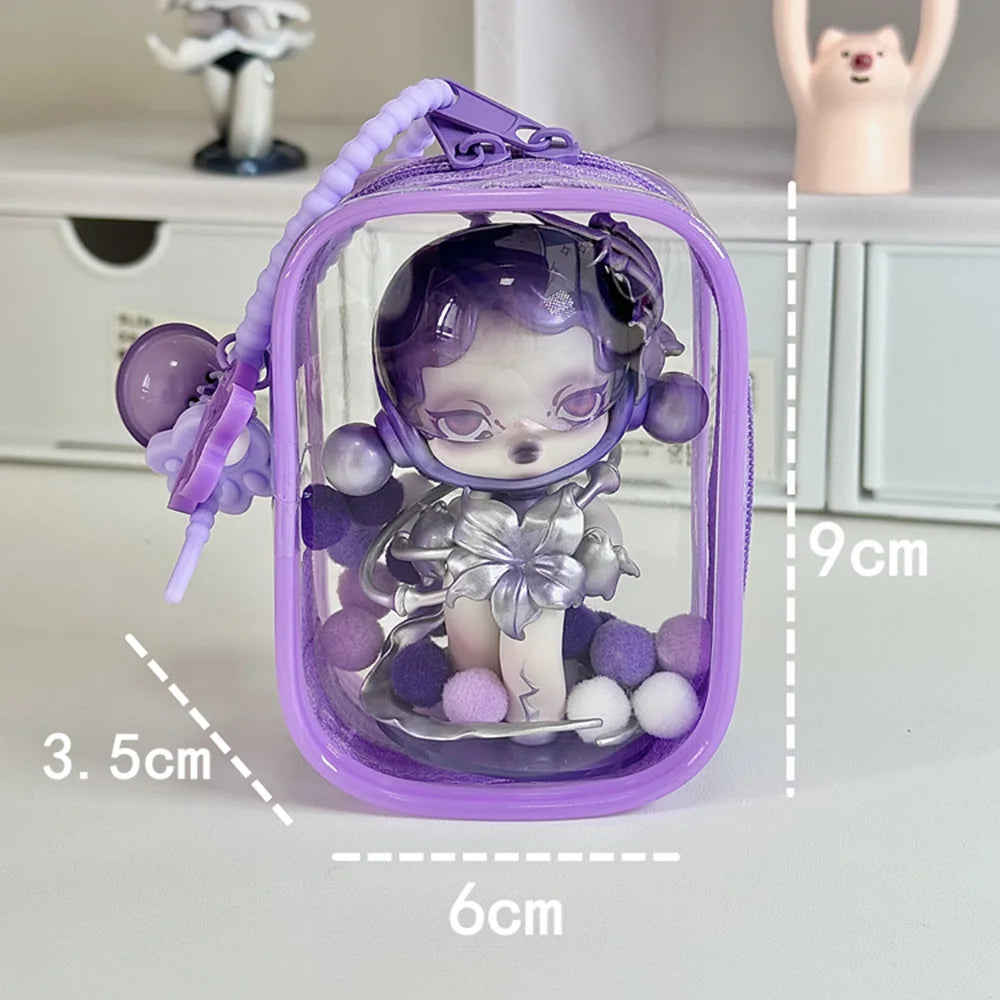 Transparent Jewelry Storage Box – Keychain Bag, Wallet Organizer, Mystery Box & Cute Doll Display Bag