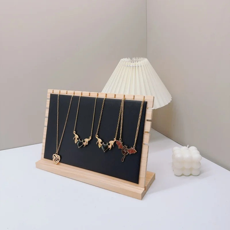 Creative Solid Wooden Necklace Display Frame – Pendant Support Jewelry Display Stand