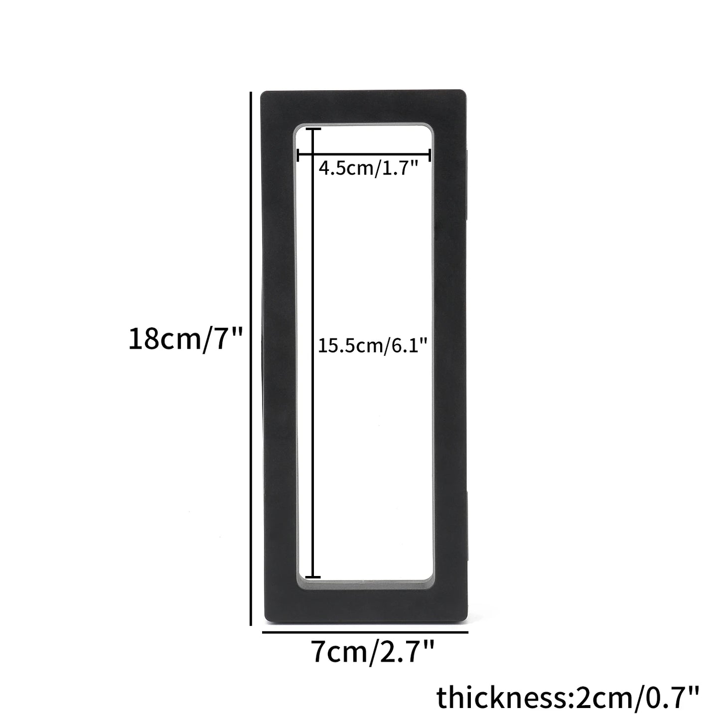 Black 3D Floating Display Case – Free-Standing Jewelry Storage for Rings, Earrings, Necklaces