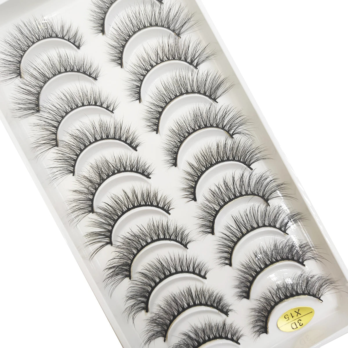 10 Pairs 3D Mink False Eyelashes – Soft Natural Cross Messy Dense Lash Extensions Makeup