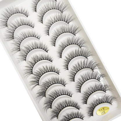 10 Pairs 3D Mink False Eyelashes – Soft Natural Cross Messy Dense Lash Extensions Makeup