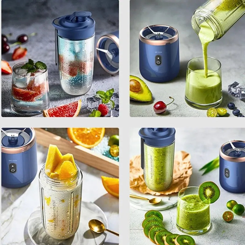 Portable Electric Small Juice Extractor | Blue/Pink | Household Multi-Function Juice Cup | Mixing and Auxiliary Food