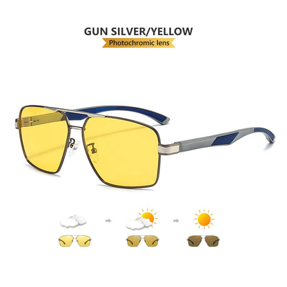 LIOUMO Photochromic Polarized Sunglasses – UV400 Night Vision Driving Glasses for Men & Women