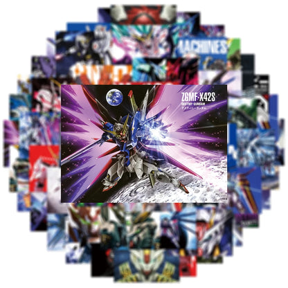 10/30/50PCS Gundam Anime Stickers - Waterproof Cartoon Decals for Cars, Motorcycles, Luggage, Guitars & DIY Crafts