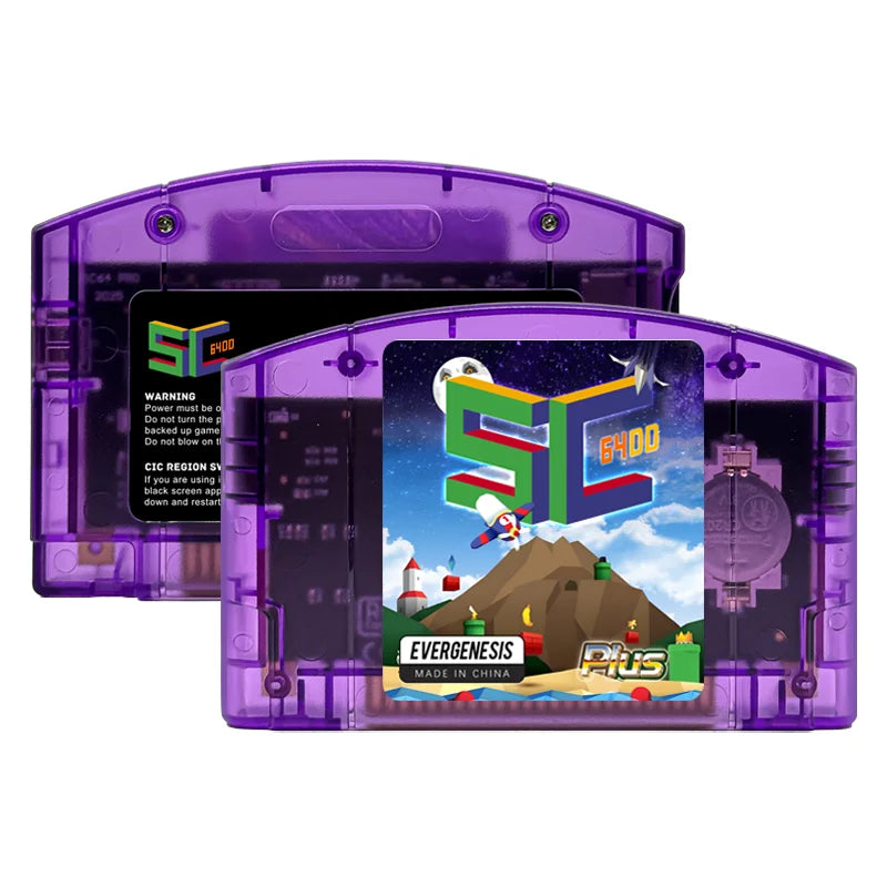 EVERGENESIS SC64 N64 Game Cartridge – 800-in-1 Nintendo 64 Game Card with Free 16GB Card, 64DD Compatible