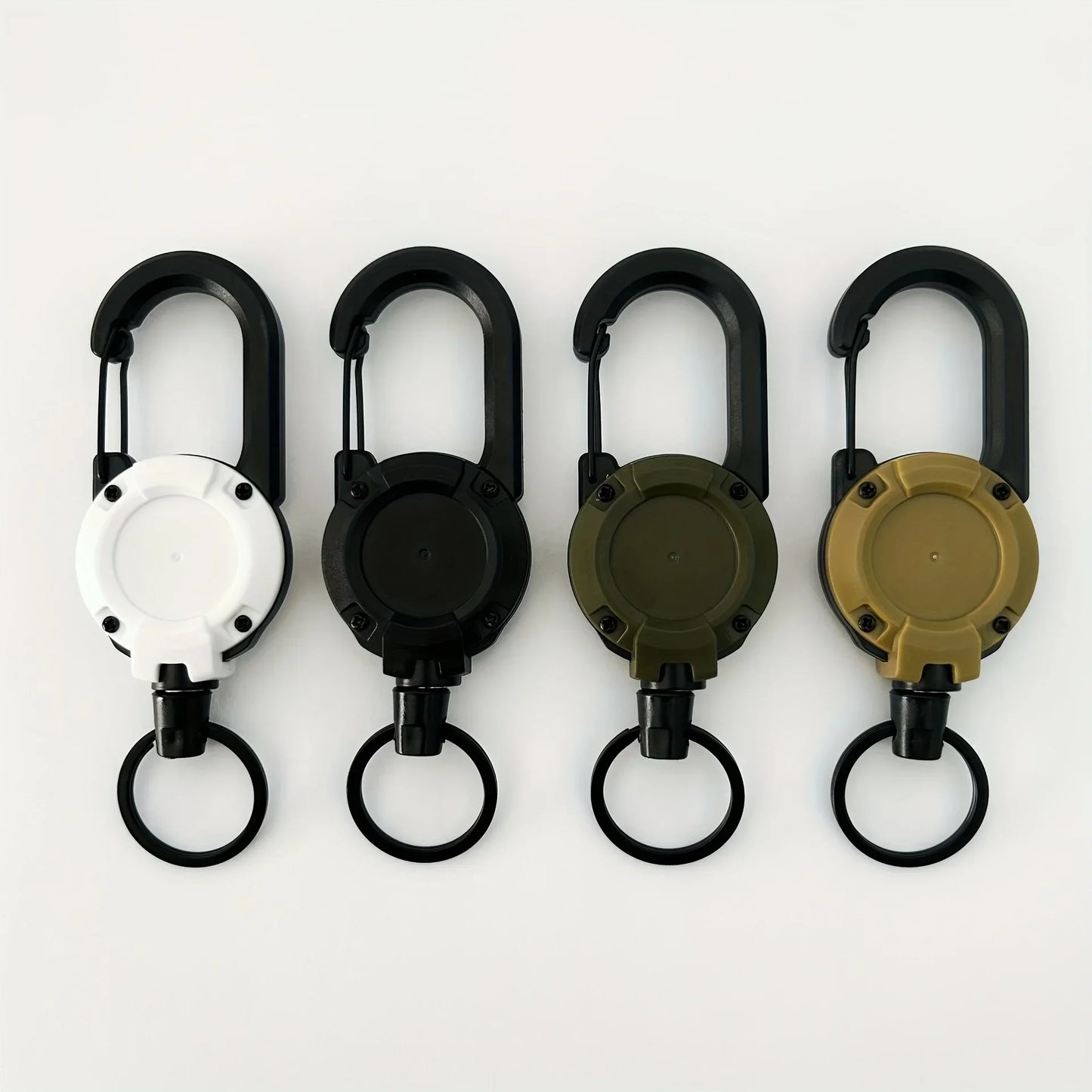 1/2/4PCS Retractable Keychain Badge Reel – Heavy Duty Extendable Holder with Carabiner for Men’s Outdoor Bags