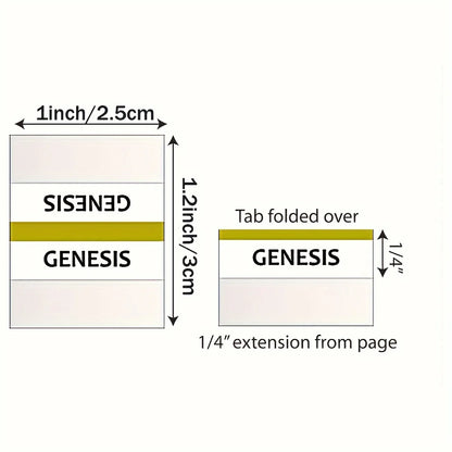 Golden Edged Bible Tabs – Sticky Labels for Old & New Testament, Book Markers and Bible Page Tabs