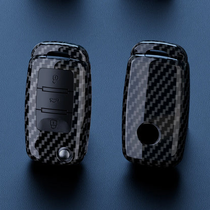 Carbon Fiber ABS Car Key Cover Case for VW Volkswagen – Fits Polo, Tiguan, Passat, Golf 7, Jetta, Skoda, Kodiaq, Superb, Octavia, Seat