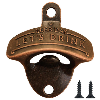 Retro Wall-Mounted Bottle Opener — Decorative BBQ & Bar Beer Opener for Kitchen & Home