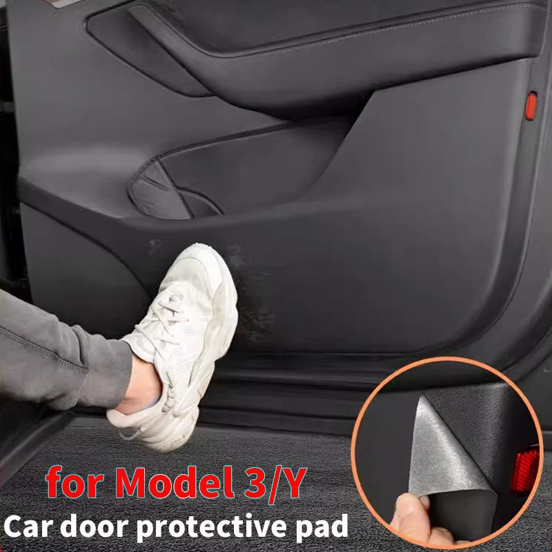 Tesla Model 3/Y Car Door Anti-Kick Pad – Protective Door Panel Mat, Anti-Stepping & Anti-Dirt Accessory