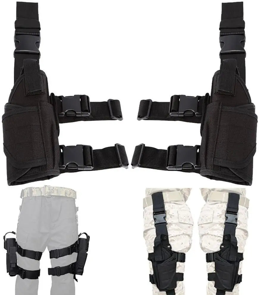 Drop Leg Gun Holster – Adjustable Tactical Pistol Case for GLOCK 17/M9/P226/CZ 75 Revolver, Left/Right Hand, Airsoft & Hunting