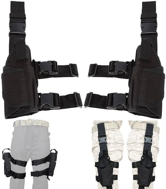Drop Leg Gun Holster – Adjustable Tactical Pistol Case for GLOCK 17/M9/P226/CZ 75 Revolver, Left/Right Hand, Airsoft & Hunting