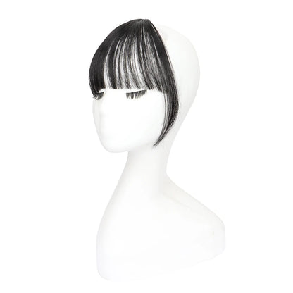 Synthetic Invisible Air Bangs Hair Extensions – Fake Front Fringe Hairpiece, Black & Brown Clip-In Bangs for Women