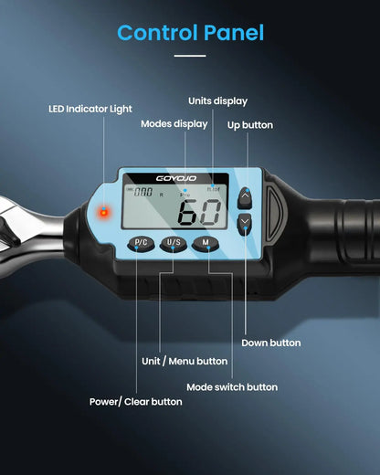 New Digital Preset Torque Wrench | 1/2", 3/8", 1/4" Bidirectional Ratchet for Professional Bicycle Repair