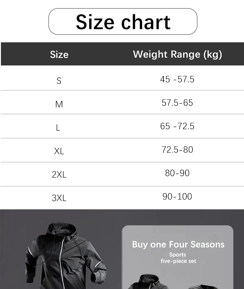 All-Season Men’s Sportswear 5-Piece Set — Tracksuit for Running, Cycling, Fitness & Hiking