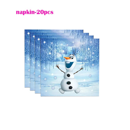 Disney Frozen Happy Birthday Party Disposable Tableware Set - Paper Supplies for 10 Guests, Baby Shower Girl Favor, Event Party Decorations