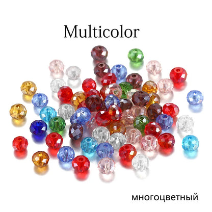 70–300pcs Czech Crystal Glass Beads Set (3–8mm) – Faceted Translucent Colorful Spacer Beads for DIY Jewelry, Bracelets & Craft Making