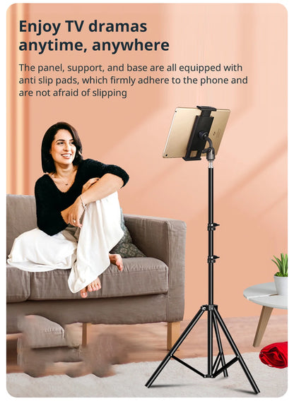 Xnyocn Tripod Floor Tablet Stand — Adjustable Holder for iPad Air, Pro, Mini & 4-13 Inch Tablets