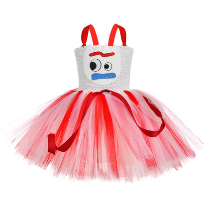 Kids Toy Story Character Tutu Dress - Woody, Jessie, Buzz & Forky Cosplay Costume for Halloween & Stage Performances