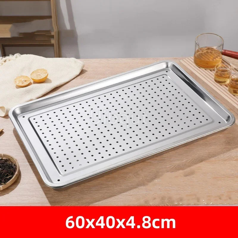 Stainless Steel Kung Fu Tea Tray with Drainage Drawer – Tea Ceremony Water Storage Board Table for Tea Room Tools