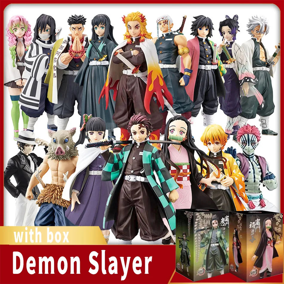 Demon Slayer Kimetsu No Yaiba Action Figures – Tanjirou, Zenitsu & Nezuko PVC Model Toys