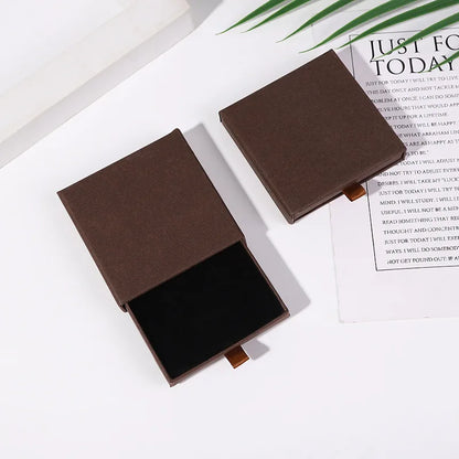 Thick Kraft Paper Jewelry Box — Necklace & Bracelet Display Case Gift Packaging