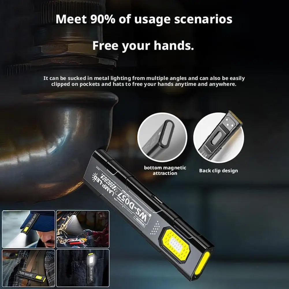 Rechargeable 550LM LED Keychain Flashlight — Mini Pocket Torch Lantern with Magnet for Emergency & Work