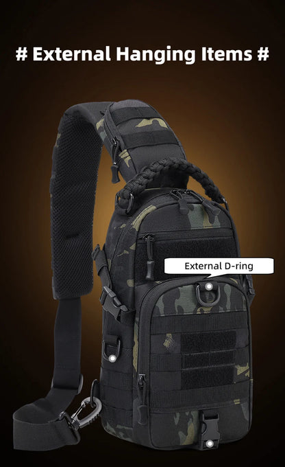 Camping Tactical Chest Bag – MOLLE Sling Backpack for Men, Outdoor Hiking, Cycling & Fishing
