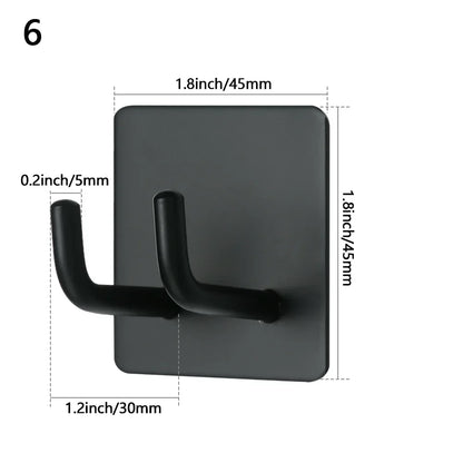Stainless Steel Wall-Mounted Robe Hook - Rustproof Adhesive Towel and Coat Hanger for Bathrooms and Kitchens