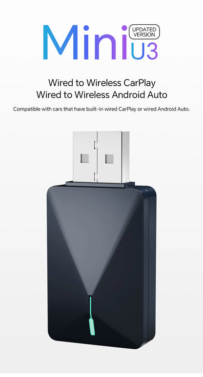 2025 Wireless CarPlay Smart Box – Plug & Play WiFi Adapter, Auto Connect, Wired to Wireless Android Upgrade
