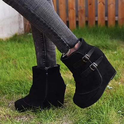 Women's Chunky Ankle Boots - Warm Retro Handmade Fashion Winter Boots