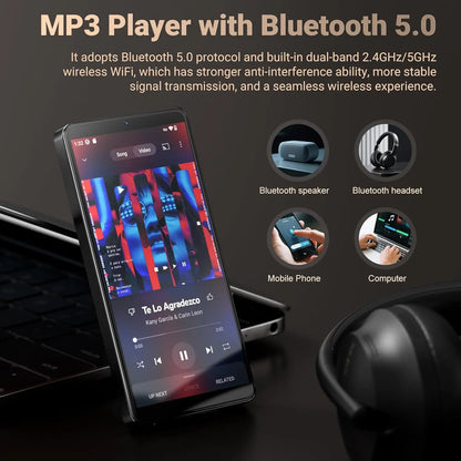 Oilsky 128GB MP3 Player - Android 13 HD Touchscreen Music Player with Bluetooth, WiFi & Camera