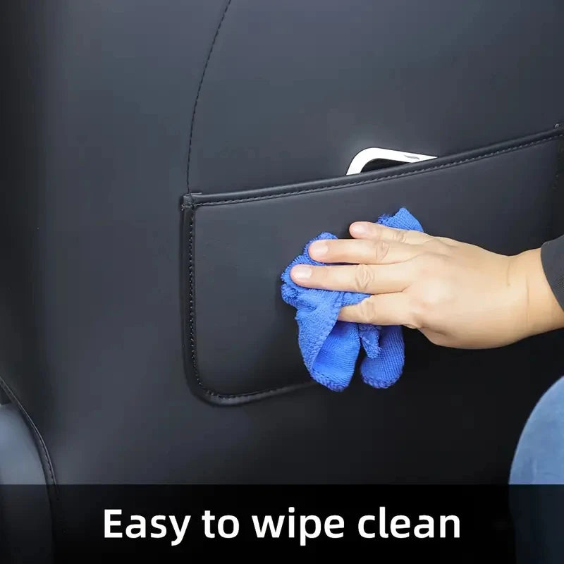 Car Seat Back Protective Mat – Anti-Kick Leather Scratch Protector for Tesla Model 3/Y Full Seat Accessories