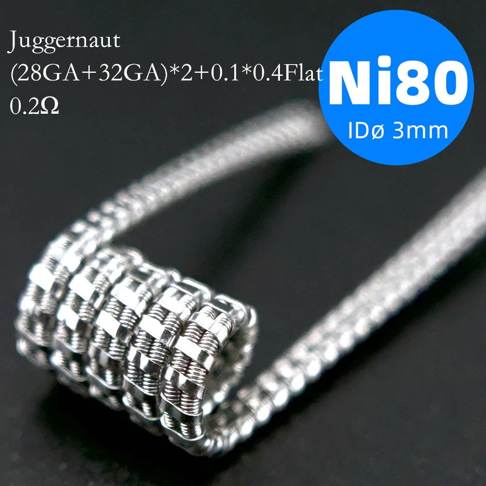 21-Pack PreMade 3mm Resistance Wire Coils — Jaw Clips, Springs, A1/SS316L/Ni80 for Vaping Builds