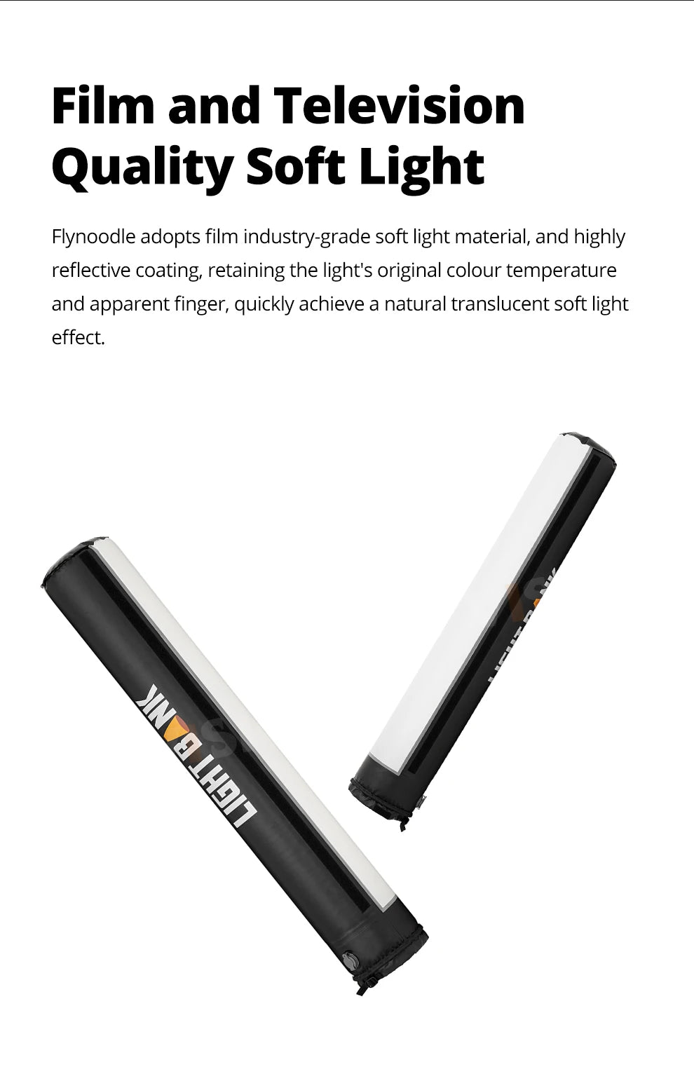 Flynoodle Air Tube Inflatable Softbox - Video Light Diffuser for Aputure, Nanlite, Godox, ZHIYUN & COLBOR