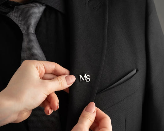 Personalized Men's Initial Lapel Pin - Custom Stainless Steel Letter Brooch for Wedding or Best Man Gift