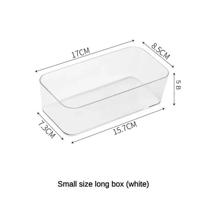 Transparent Plastic Storage Box – Desk Organizer Container for Jewelry, Makeup, and Drawer Organization