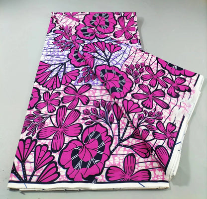 African Real Wax Print Fabric - 100% Cotton Nigerian Ankara Sewing Material for Party Dresses