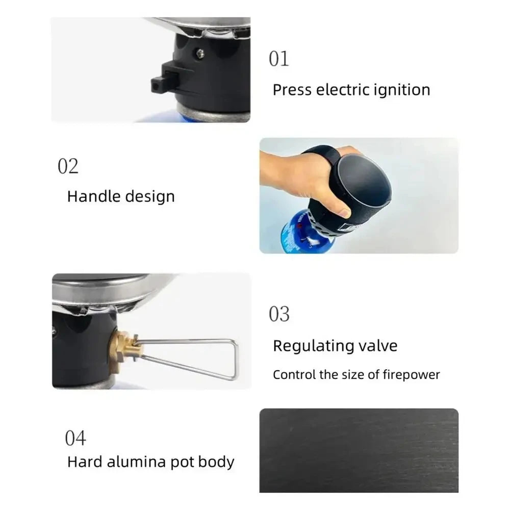 1500W BRS-61 Outdoor Heat Collecting Pot Burner — Ultralight Portable Hiking & Backpacking Stove System