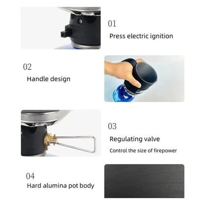 1500W BRS-61 Outdoor Heat Collecting Pot Burner — Ultralight Portable Hiking & Backpacking Stove System