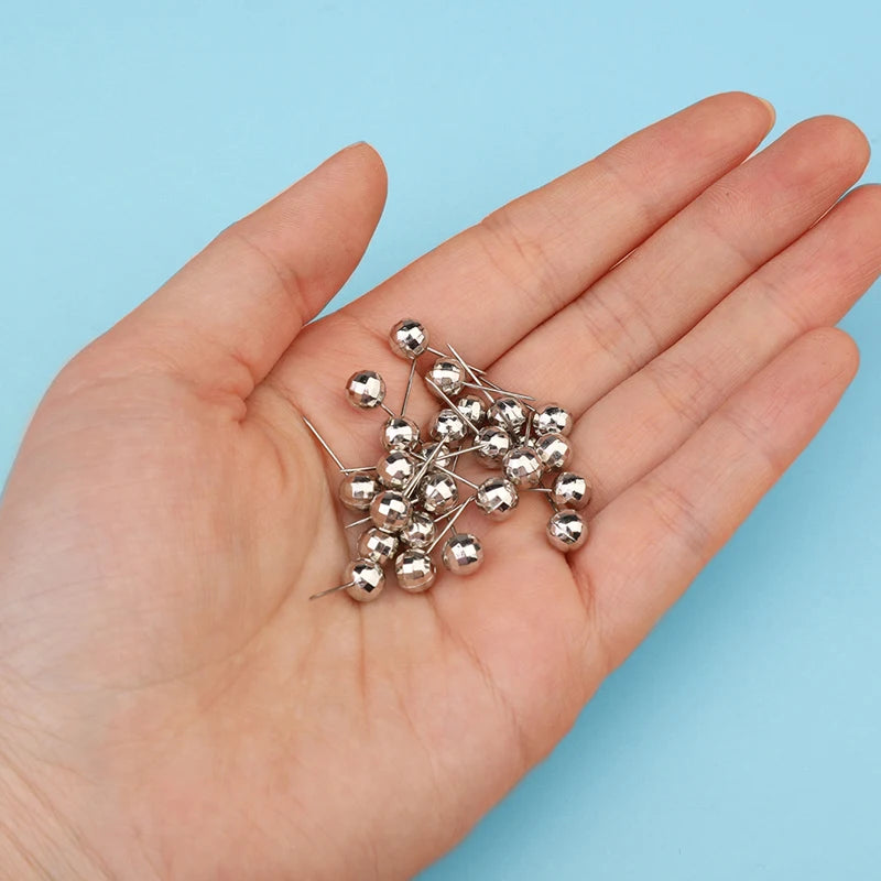 Portable DIY Round Metal Head Pins — Sewing & Craft Needle Pins with Storage Box for Clothing & Beads