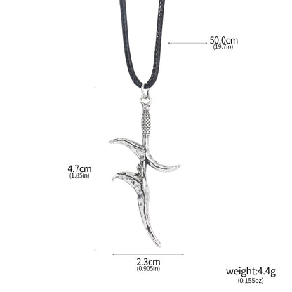 Melina Sword Dagger Necklace - Black Knife Game Cosplay Jewelry & Prop