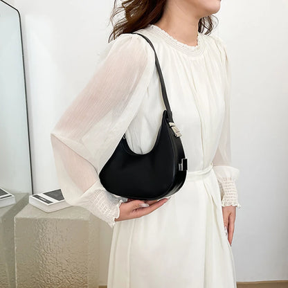 Fashion PU Leather Underarm Bag for Women – Trendy Clutch Handbag, Single Shoulder, Simple Hobo Tote